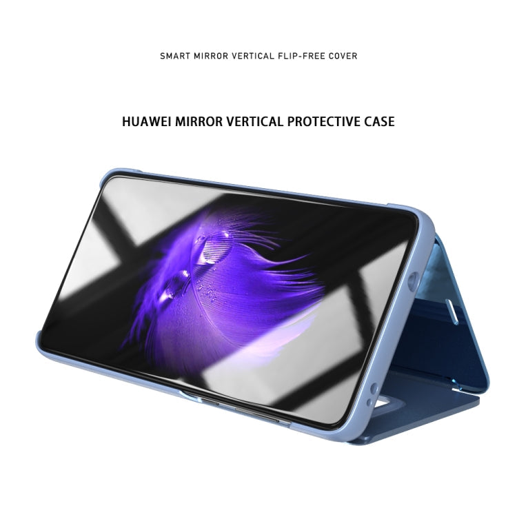 Mirror Clear View Horizontal Flip PU Smart Leather Case for Huawei Mate 20, with Holder(Black)