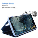 Mirror Clear View Horizontal Flip PU Smart Leather Case for Huawei Mate 20 Lite, with Holder (Blue)