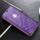 Mirror Clear View Horizontal Flip PU Smart Leather Case for Huawei Mate 20 Lite, with Holder (Violet)