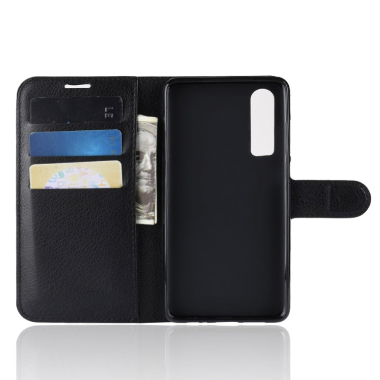 Litchi Texture Horizontal Flip Leather Case for Huawei P30, with Holder & Card Slots & Wallet (Black)