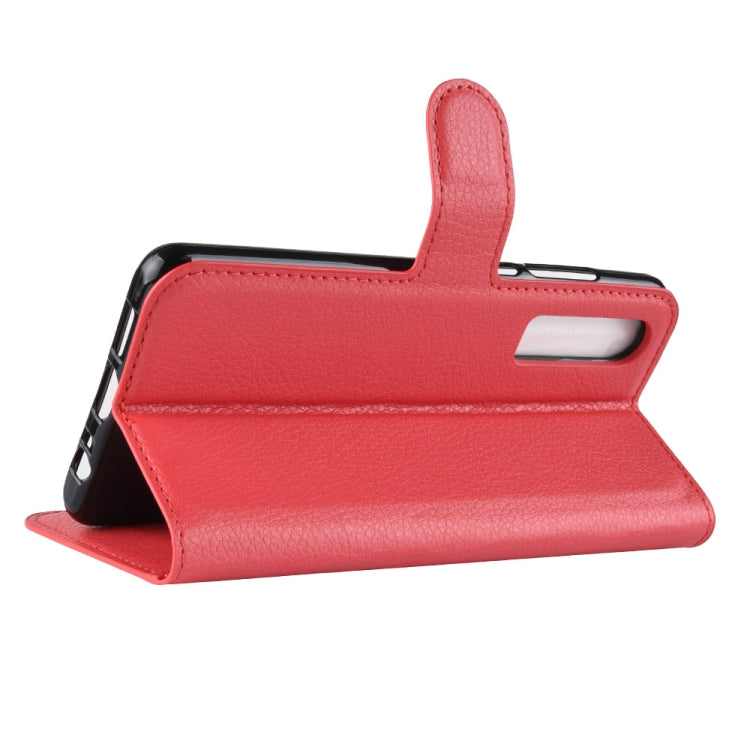 Litchi Texture Horizontal Flip Leather Case for Huawei P30, with Holder & Card Slots & Wallet (Red)