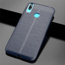 Litchi Texture TPU Shockproof Case for Huawei Y7 (2019) (Navy Blue)