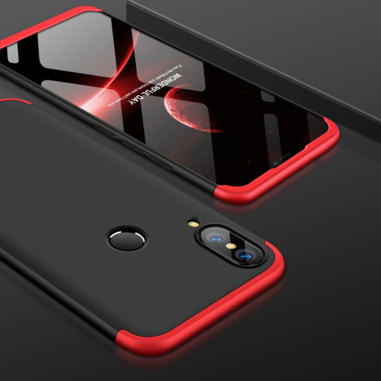 GKK for Huawei P20 Lite PC 360 Degrees Full Coverage Protective Case Back Cover (Black+Red)