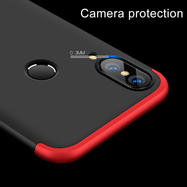 GKK for Huawei P20 Lite PC 360 Degrees Full Coverage Protective Case Back Cover (Black+Red)