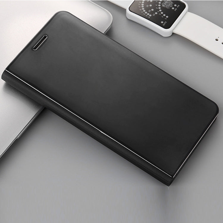 For Huawei Mate 9 Pro Electroplating PC + PU Horizontal Flip Protective Case with Stand Holder & Sleep / Wake-up Function (Black)