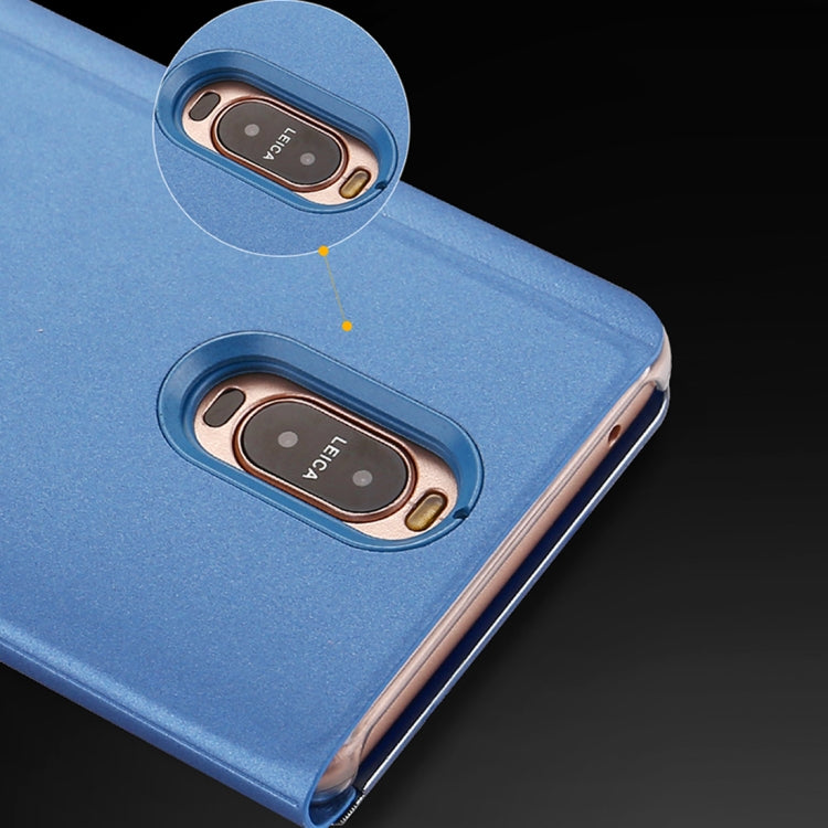 For Huawei Mate 9 Pro Electroplating PC + PU Horizontal Flip Protective Case with Stand Holder & Sleep / Wake-up Function (Black)