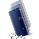 For Huawei Mate 9 Pro Electroplating PC + PU Horizontal Flip Protective Case with Stand Holder & Sleep / Wake-up Function (Black)