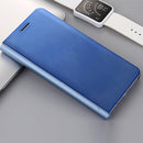For Huawei Mate 9 Pro Electroplating PC + PU Horizontal Flip Protective Case with Stand Holder & Sleep / Wake-up Function (Blue)