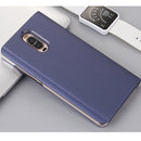 For Huawei Mate 9 Pro Electroplating PC + PU Horizontal Flip Protective Case with Stand Holder & Sleep / Wake-up Function (Purple)