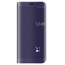 For Huawei Mate 9 Pro Electroplating PC + PU Horizontal Flip Protective Case with Stand Holder & Sleep / Wake-up Function (Purple)