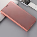 For Huawei Mate 9 Pro Electroplating PC + PU Horizontal Flip Protective Case with Stand Holder & Sleep / Wake-up Function (Rose Gold)