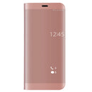 For Huawei Mate 9 Pro Electroplating PC + PU Horizontal Flip Protective Case with Stand Holder & Sleep / Wake-up Function (Rose Gold)