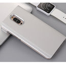 For Huawei Mate 9 Pro Electroplating PC + PU Horizontal Flip Protective Case with Stand Holder & Sleep / Wake-up Function (Silver)