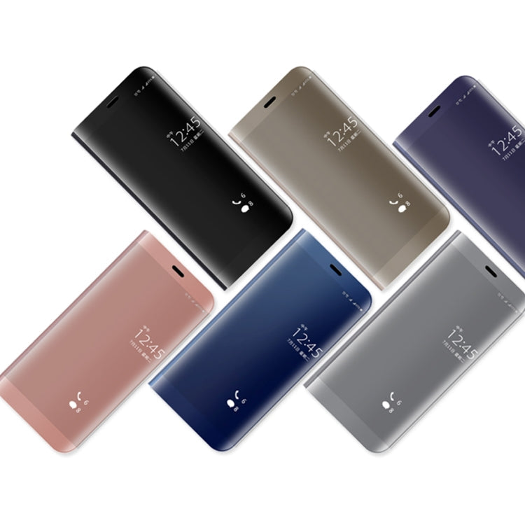 For Huawei Mate 9 Pro Electroplating PC + PU Horizontal Flip Protective Case with Stand Holder & Sleep / Wake-up Function (Black)