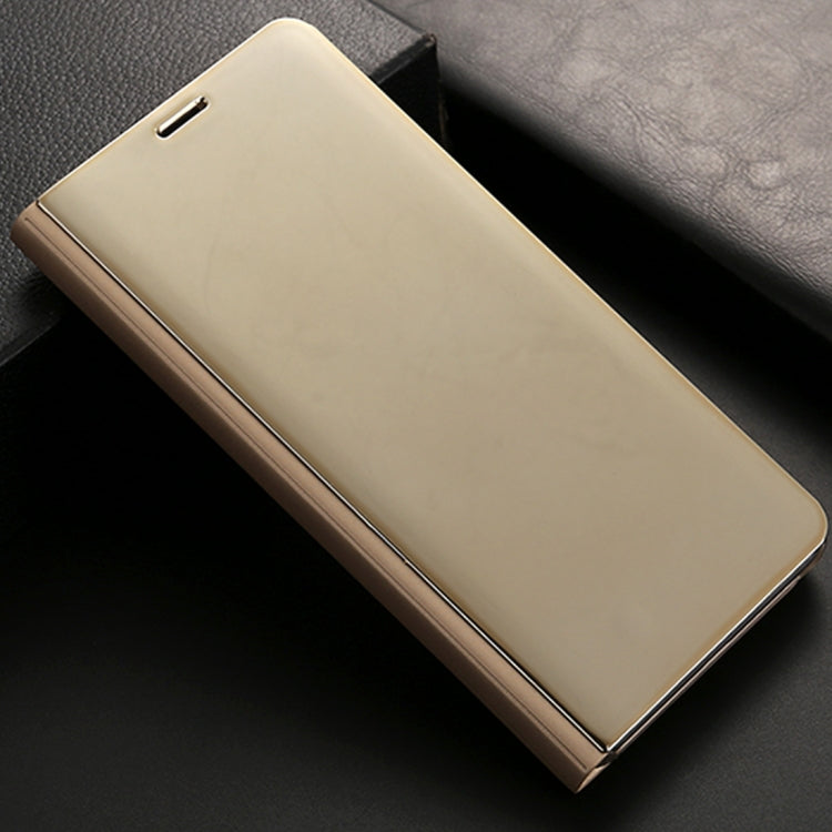 For Huawei Mate 10 Pro Electroplating PC + PU Horizontal Flip Protective Case with Stand Holder & Sleep / Wake-up Function (Gold)