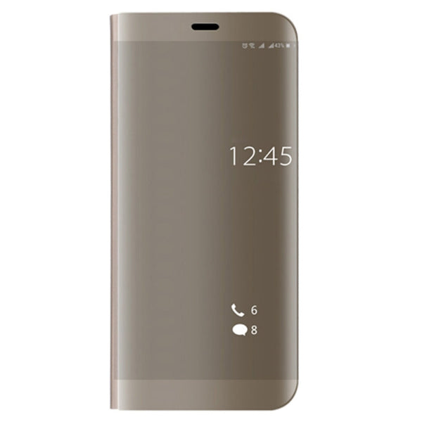 For Huawei Mate 10 Pro Electroplating PC + PU Horizontal Flip Protective Case with Stand Holder & Sleep / Wake-up Function (Gold)