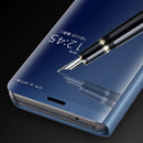 For Huawei Mate 10 Pro Electroplating PC + PU Horizontal Flip Protective Case with Stand Holder & Sleep / Wake-up Function (Blue)