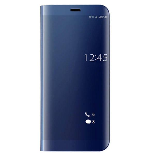 For Huawei Mate 10 Pro Electroplating PC + PU Horizontal Flip Protective Case with Stand Holder & Sleep / Wake-up Function (Blue)