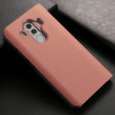 For Huawei Mate 10 Pro Electroplating PC + PU Horizontal Flip Protective Case with Stand Holder & Sleep / Wake-up Function (Rose Gold)