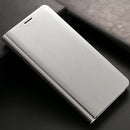 For Huawei Mate 10 Pro Electroplating PC + PU Horizontal Flip Protective Case with Stand Holder & Sleep / Wake-up Function (Silver)