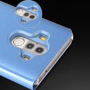 For Huawei Mate 10 Pro Electroplating PC + PU Horizontal Flip Protective Case with Stand Holder & Sleep / Wake-up Function (Silver)