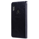 Business Style Oil Wax Texture Horizontal Flip Leather Case for Huawei Y6 (2019) / Honor 8A, with Holder & Card Slots & Wallet (Black)