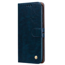 Business Style Oil Wax Texture Horizontal Flip Leather Case for Huawei Y6 (2019) / Honor 8A, with Holder & Card Slots & Wallet (Blue)