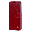 Business Style Oil Wax Texture Horizontal Flip Leather Case for Huawei Y6 (2019) / Honor 8A, with Holder & Card Slots & Wallet (Red)