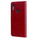 Business Style Oil Wax Texture Horizontal Flip Leather Case for Huawei Y6 (2019) / Honor 8A, with Holder & Card Slots & Wallet (Red)
