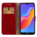 Business Style Oil Wax Texture Horizontal Flip Leather Case for Huawei Y6 (2019) / Honor 8A, with Holder & Card Slots & Wallet (Red)