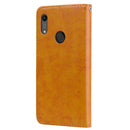 Business Style Oil Wax Texture Horizontal Flip Leather Case for Huawei Y6 (2019) / Honor 8A, with Holder & Card Slots & Wallet (Brown)