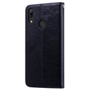 Business Style Oil Wax Texture Horizontal Flip Leather Case for Huawei Y7 (2019), with Holder & Card Slots & Wallet (Black)
