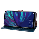 Business Style Oil Wax Texture Horizontal Flip Leather Case for Huawei Y7 (2019), with Holder & Card Slots & Wallet (Blue)