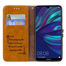 Business Style Oil Wax Texture Horizontal Flip Leather Case for Huawei Y7 (2019), with Holder & Card Slots & Wallet (Brown)