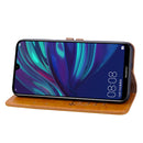Business Style Oil Wax Texture Horizontal Flip Leather Case for Huawei Y7 (2019), with Holder & Card Slots & Wallet (Brown)