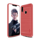 MOFI Brushed Texture Carbon Fiber Soft TPU Case for Huawei Honor Play (Red)