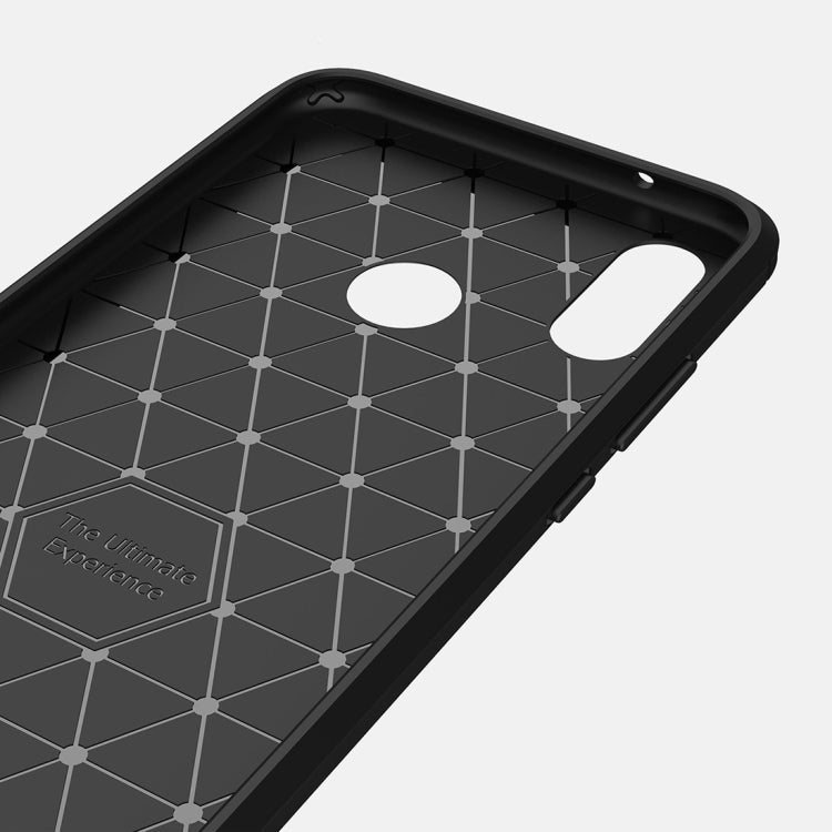 For Huawei P20 Lite Brushed Texture Carbon Fiber Shockproof TPU Protective Back Case (Black)