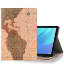 For Huawei MediaPad M5 10.8 inch Map Pattern Horizontal Flip PU Leather Case with Holder & Wallet (Yellow)