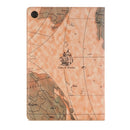 For Huawei MediaPad M5 10.8 inch Map Pattern Horizontal Flip PU Leather Case with Holder & Wallet (Yellow)