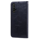 Business Style Oil Wax Texture Horizontal Flip Leather Case for Huawei Honor 20, with Holder & Card Slots & Wallet (Black)