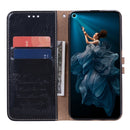 Business Style Oil Wax Texture Horizontal Flip Leather Case for Huawei Honor 20, with Holder & Card Slots & Wallet (Black)