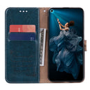 Business Style Oil Wax Texture Horizontal Flip Leather Case for Huawei Honor 20, with Holder & Card Slots & Wallet (Blue)
