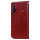 Business Style Oil Wax Texture Horizontal Flip Leather Case for Huawei Honor 20, with Holder & Card Slots & Wallet (Red)