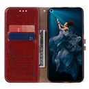 Business Style Oil Wax Texture Horizontal Flip Leather Case for Huawei Honor 20, with Holder & Card Slots & Wallet (Red)