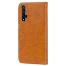Business Style Oil Wax Texture Horizontal Flip Leather Case for Huawei Honor 20, with Holder & Card Slots & Wallet (Brown)