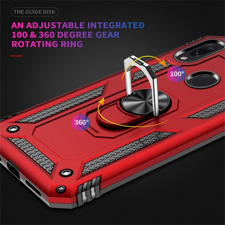 Armor Shockproof TPU + PC Protective Case for Huawei Y7 (2019), with 360 Degree Rotation Holder (Red)