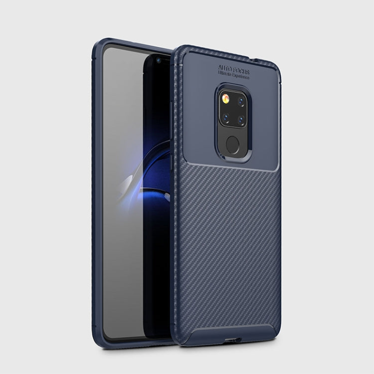 Beetle Shape Carbon Fiber Texture Shockproof TPU Case for Huawei Mate 20(Blue)