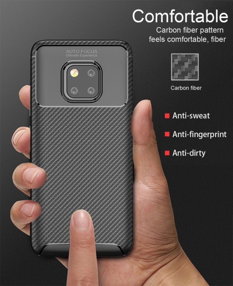 Beetle Shape Carbon Fiber Texture Shockproof TPU Case for Huawei Mate 20 Pro(Blue)