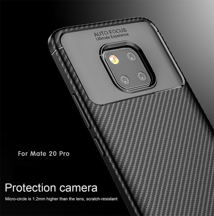 Beetle Shape Carbon Fiber Texture Shockproof TPU Case for Huawei Mate 20 Pro(Blue)