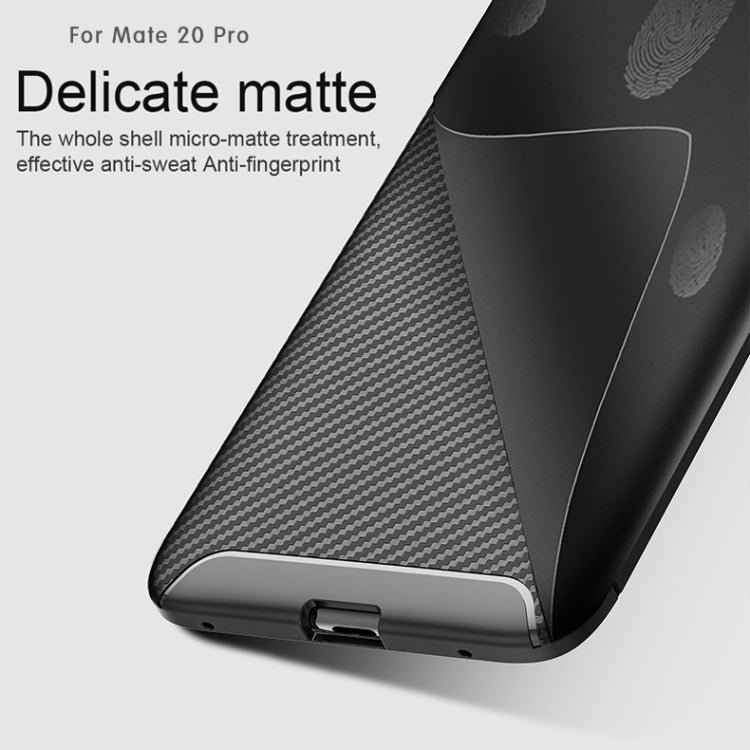 Beetle Shape Carbon Fiber Texture Shockproof TPU Case for Huawei Mate 20 Pro(Blue)